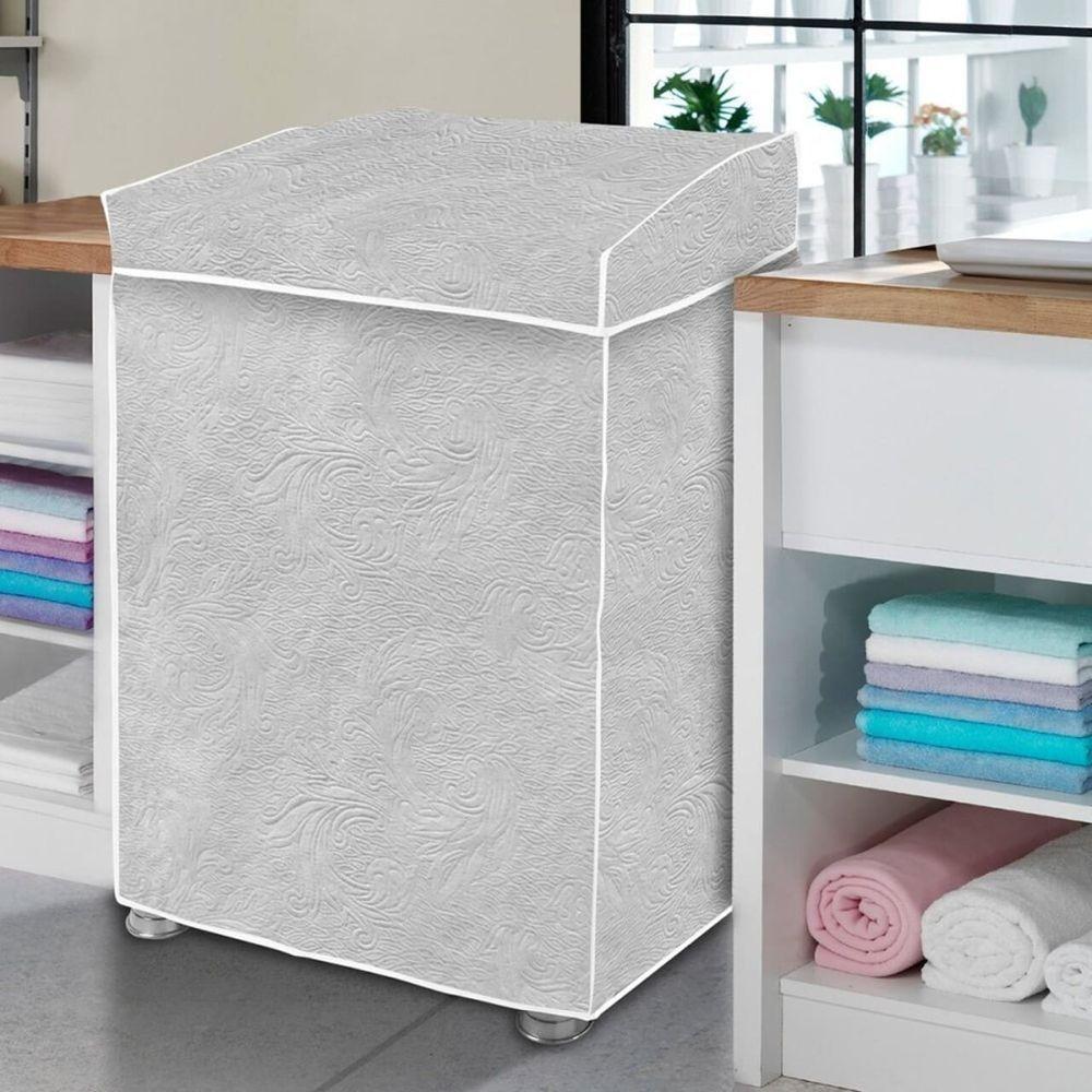 Capa Maquina De Lavar Flanelada Cinza Perolizada - P - 2