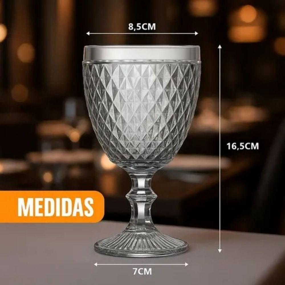 Kit 06 Copos De Vidro Bico De Abacaxi Conjunto - 6