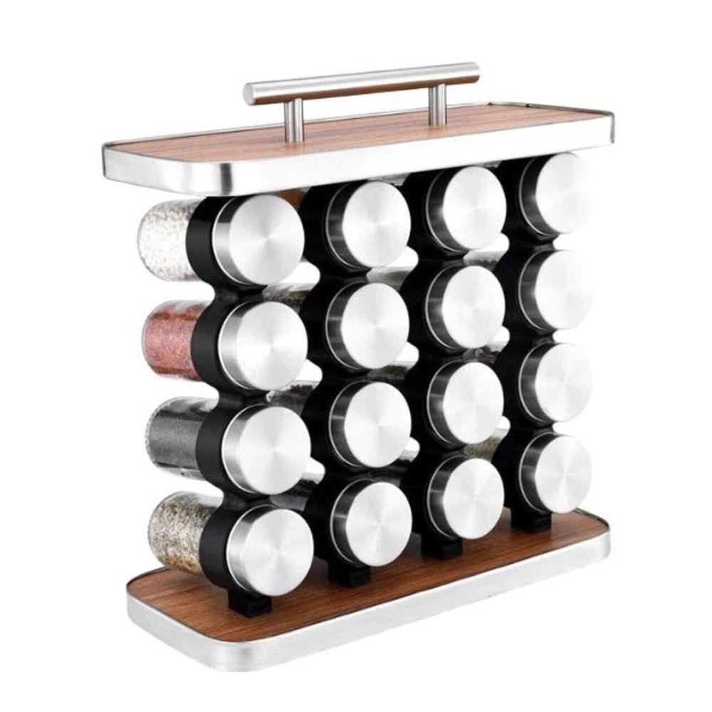 Kit 16 Potes De Condimentos Vidro 80ml Conjunto Inox - 1