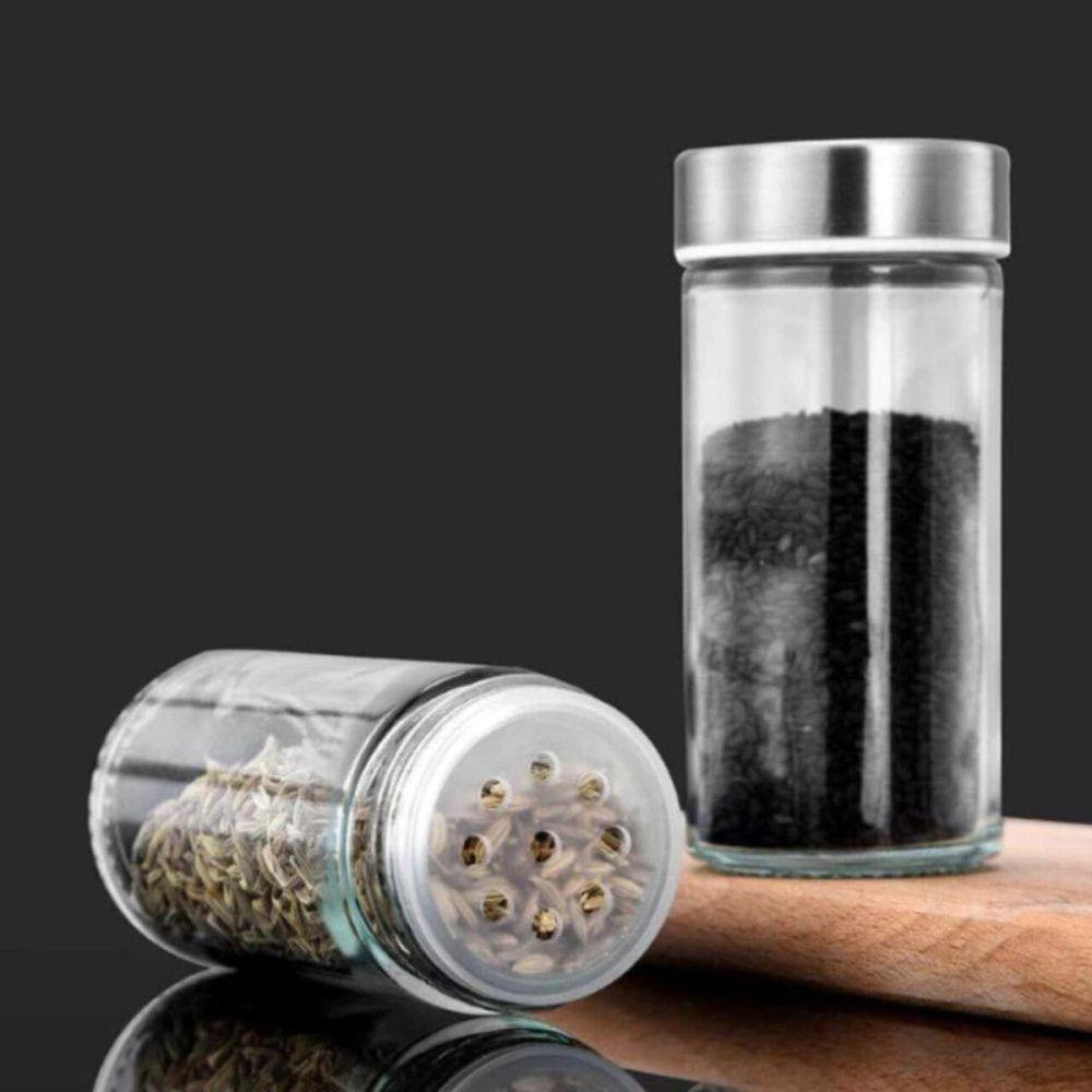 Kit 16 Potes De Condimentos Vidro 80ml Conjunto Inox - 3