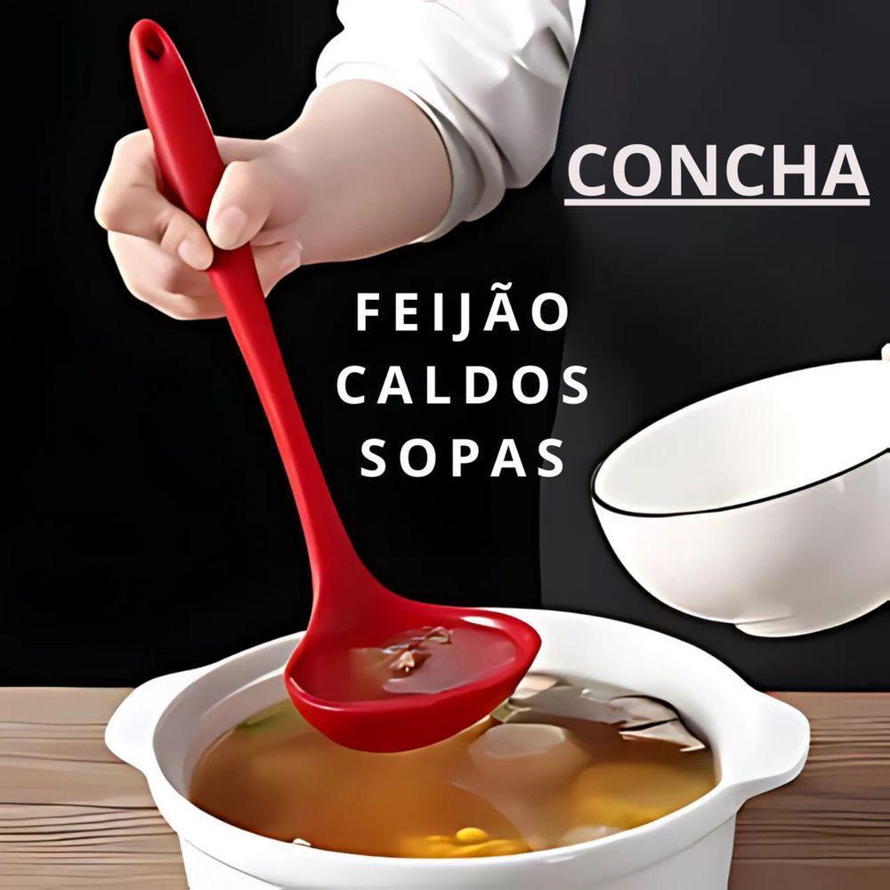 Concha De Silicone Feijão, Caldo, Sopa 28,5cm - Vermelha - 2
