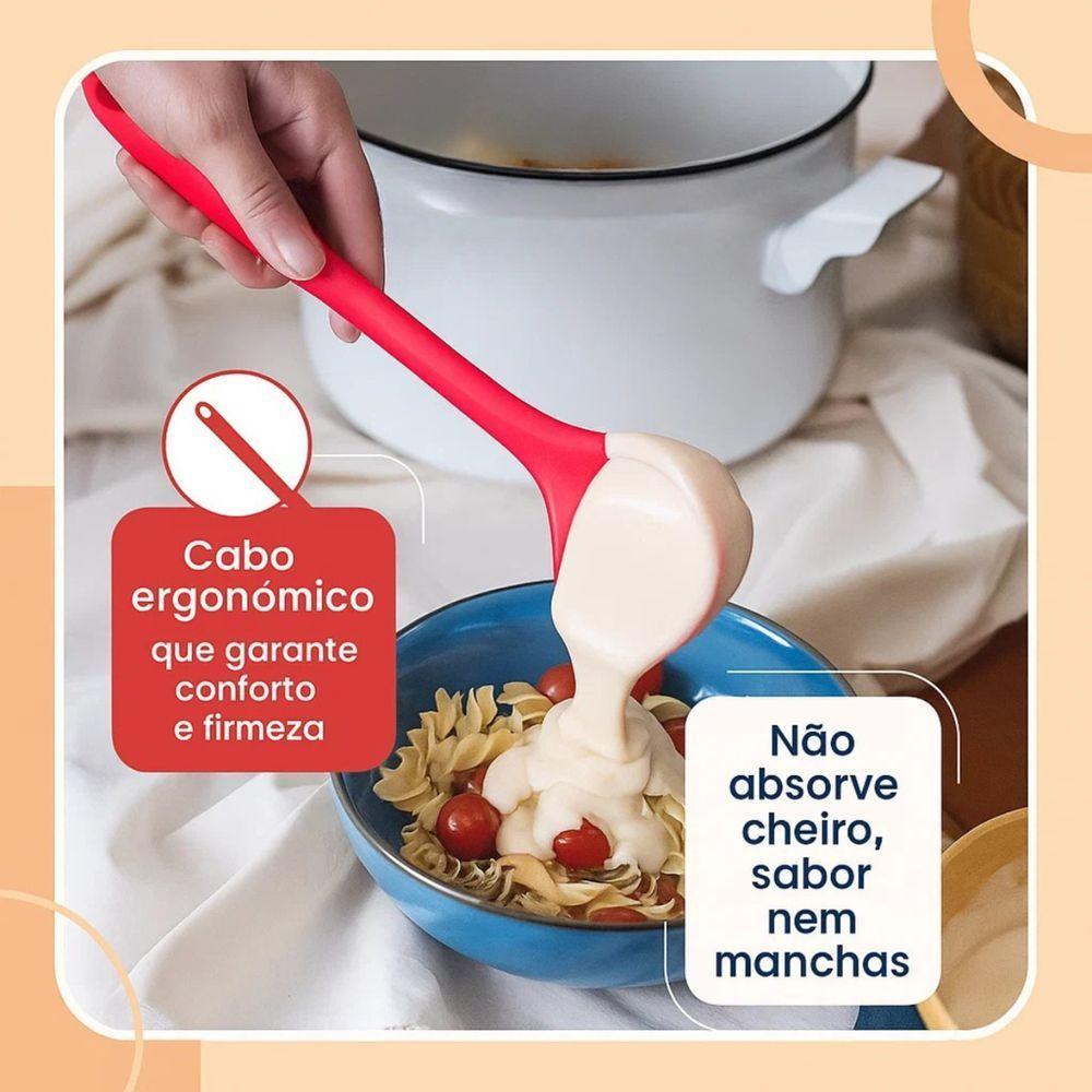 Concha De Silicone Feijão, Caldo, Sopa 28,5cm - Vermelha - 4