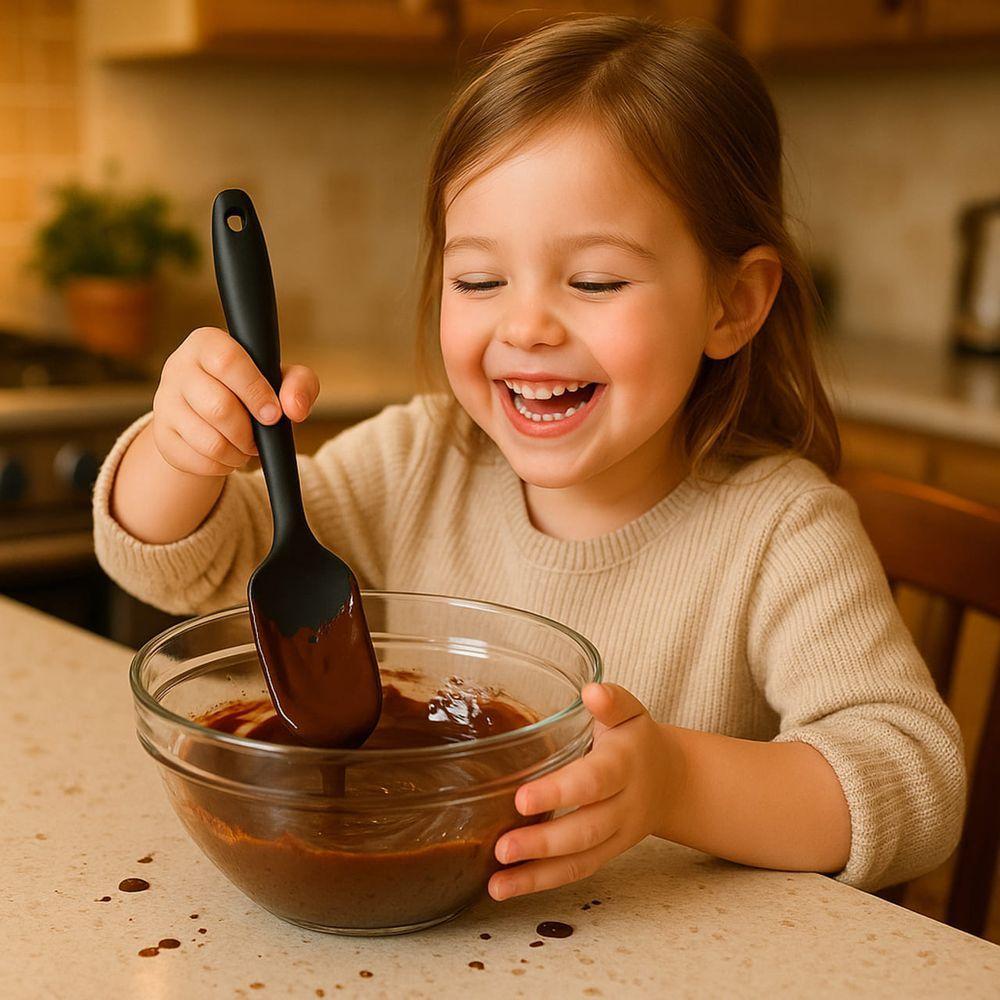 Espátula Multiuso De Silicone Flexível Cozinha Confeitaria 27cm - Preta - 3