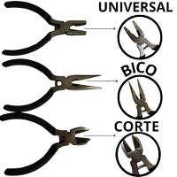 Jogo 3 Mini Alicates 4,5 De Precisão Durável - 2