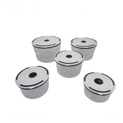 Kit Conjunto 5 Tigelas Potes Herméticos De Plástico Inquebrável Com Tampa De Vedação