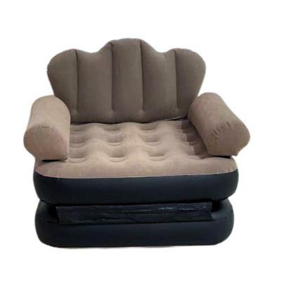 Poltrona E Sofá Cama Inflável Superfície Aveludada Com Bomba Suporta Até 100kg