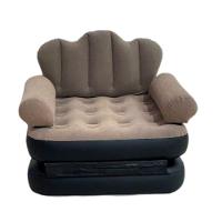 Poltrona E Sofá Cama Inflável Superfície Aveludada Com Bomba Suporta Até 100kg - 1
