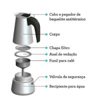 Cafeteira Italiana Em Inox Café Expresso Encorpado 4 Xícaras 200ml - 3