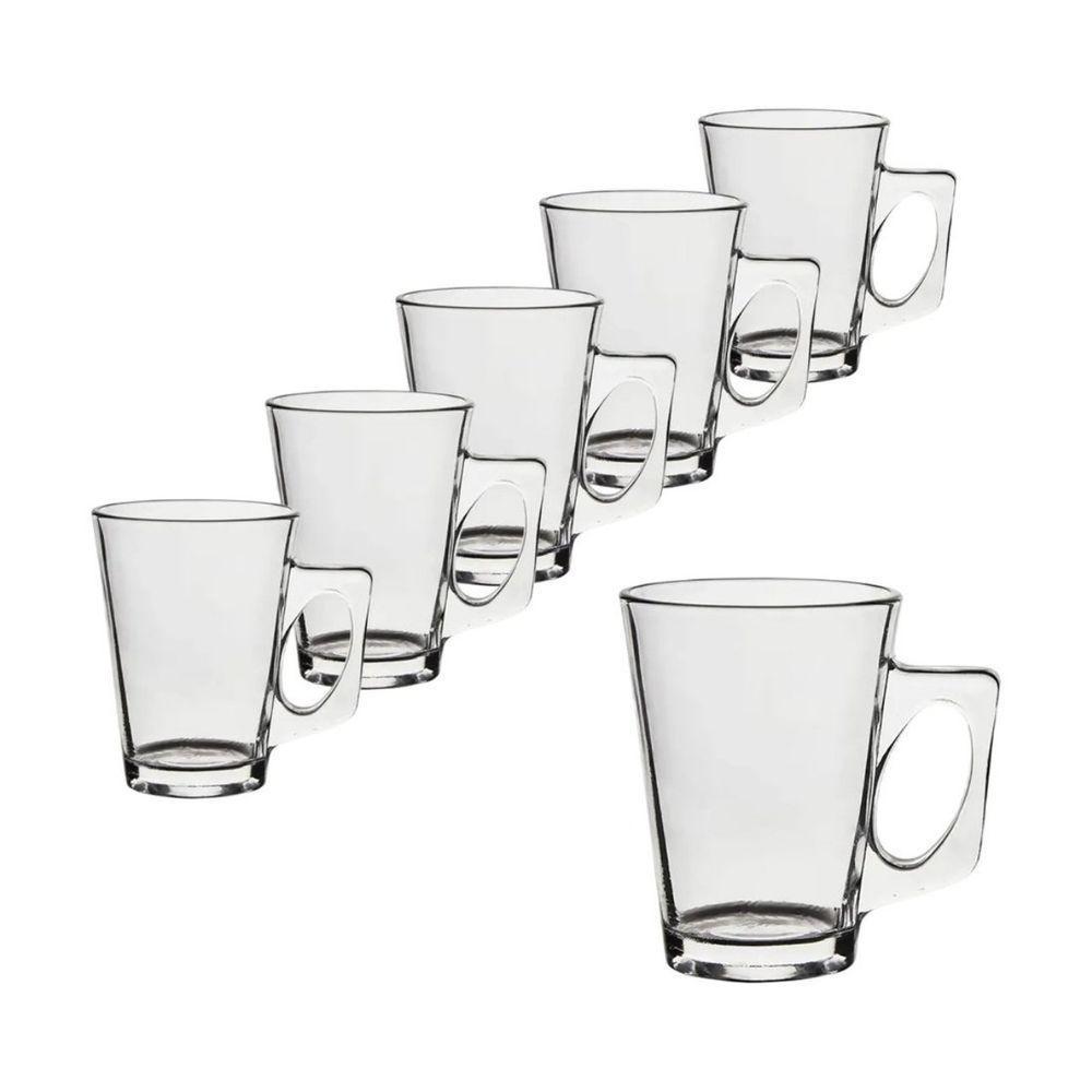 Kit Conjunto 6 Unidades Caneca Vidro 265ml Tily - 5