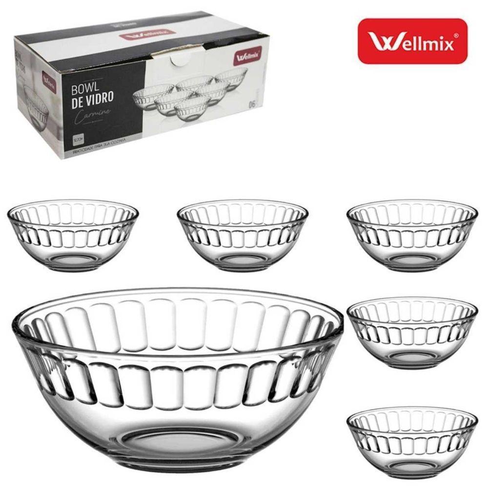 Kit Conjunto 6 Unidades Bowl Carmine Vidro Transparente - 4