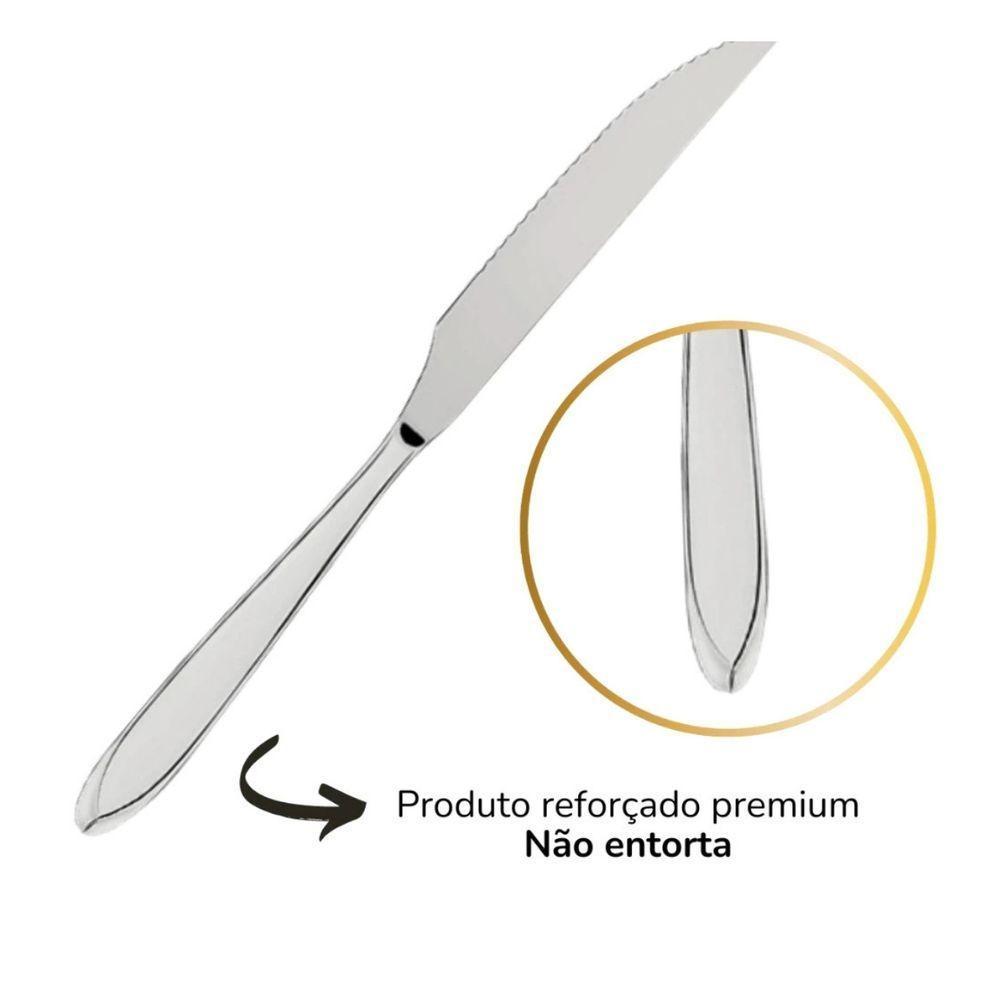 Kit 12 Facas De Mesa Premium Aço Inox Restaurante Buffet Casamento Cozinha Refeições - 2