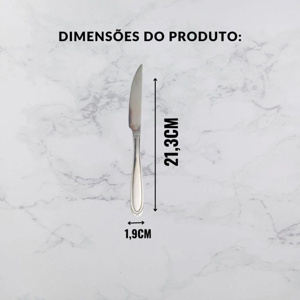 Kit 12 Facas De Mesa Premium Aço Inox Restaurante Buffet Casamento Cozinha Refeições - 3