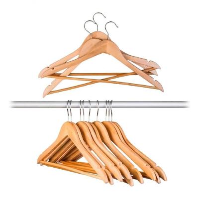 Kit 3 Unidades Cabide De Madeira Jogo 44x22cm