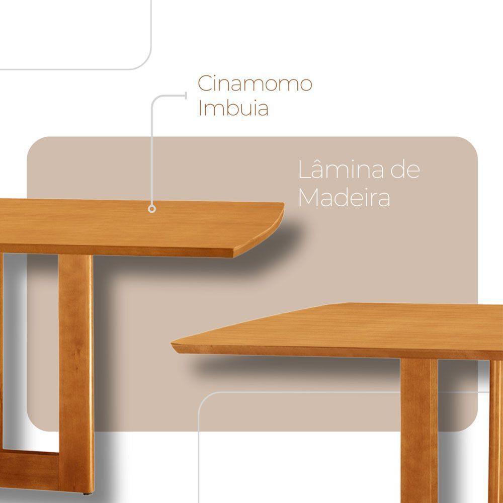 Mesa 120 Laminado Com 4 Cadeiras Malta Gold Moderna Mobília Linho Preto / Imbuia Nat. - 5