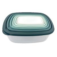 Conjunto 7 Potes Quadrado De Plástico Com Tampa - 3