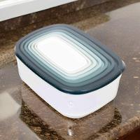 Conjunto 7 Potes Quadrado De Plástico Com Tampa - 4