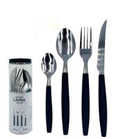 Kit 16 Peças Jogo De Talheres De Mesa Preto - 1