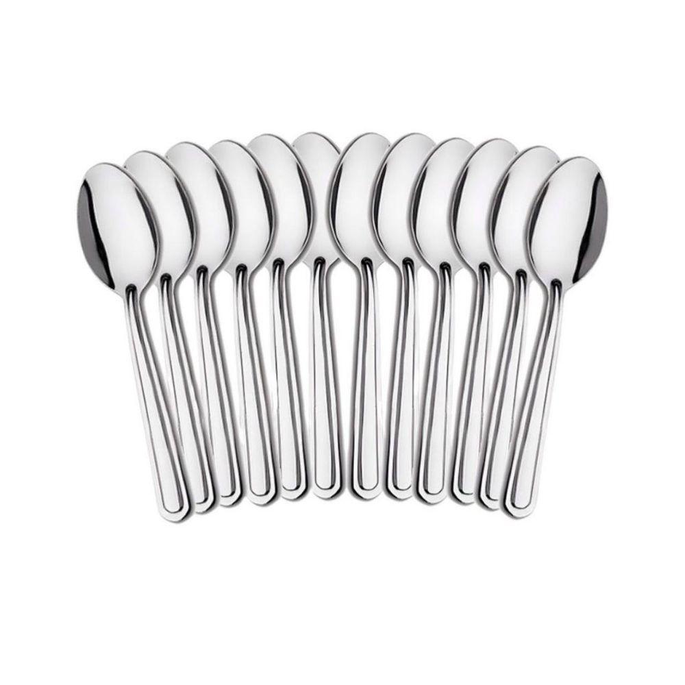 Kit 12 Colheres De Mesa Premium Aço Inox Restaurante Buffet Casamento Cozinha Refeições - 1
