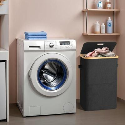 Cesto Organizador Multiuso Dobrável Com Tampa Resistente Roupa Suja Brinquedos - Preto