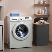 Cesto Organizador Multiuso Dobrável Com Tampa Resistente Roupa Suja Brinquedos - Preto - 1