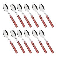 Kit 12 Colheres De Mesa Com Cabo De Madeira - 1