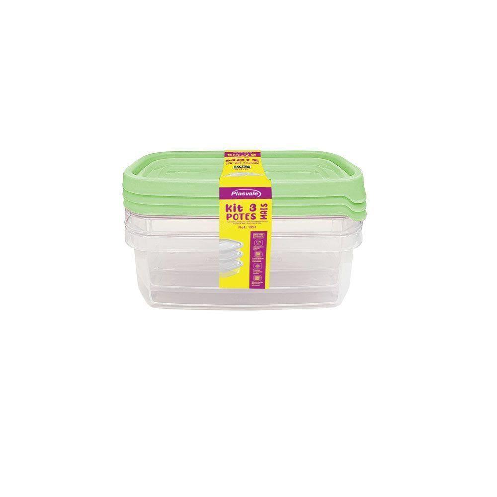 Kit 3 Potes Linha Mais 900ml Verde - 1