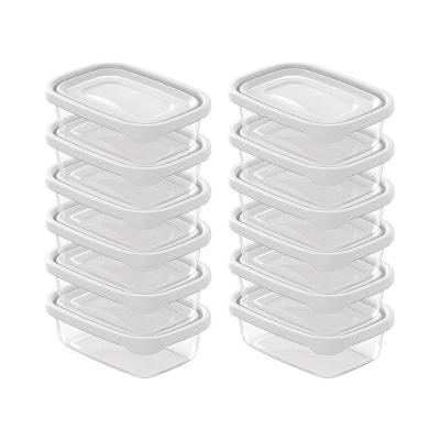 Kit Pote Porta Mantimentos Marmita Alimentos Freezer Microondas Branco - 12 Unidades