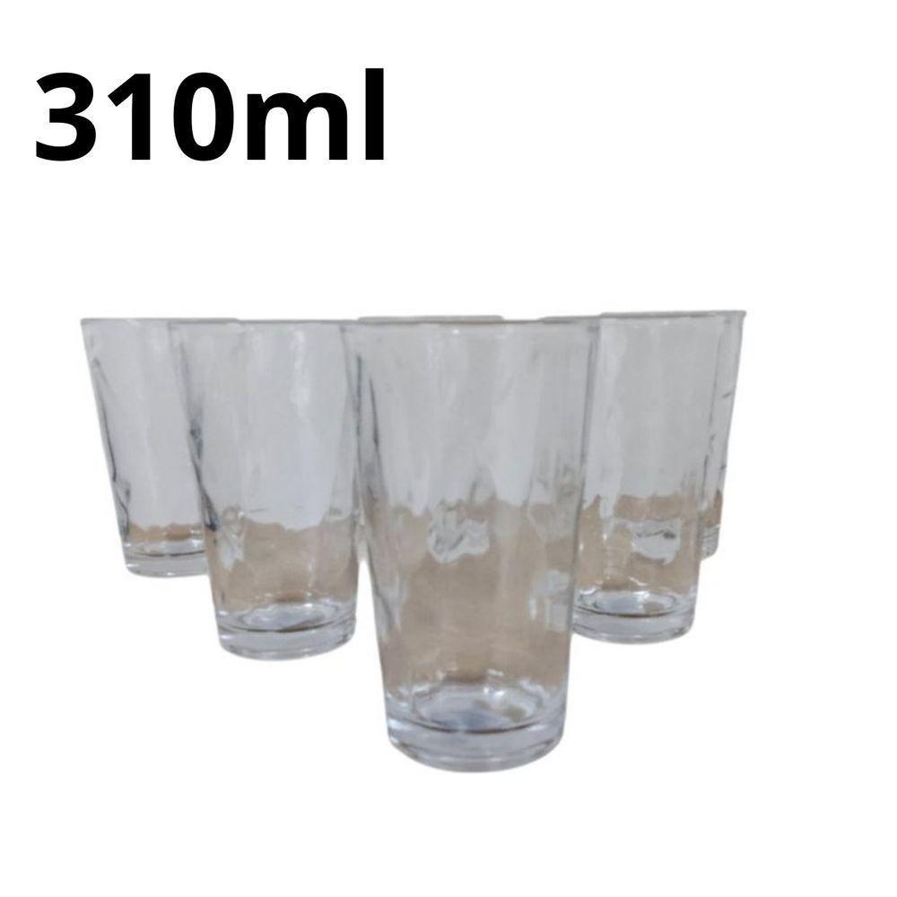 Kit Conjunto 6 Unidades Copo Vidro Arido 310ml - 2