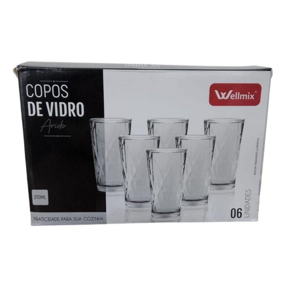 Kit Conjunto 6 Unidades Copo Vidro Arido 310ml - 3