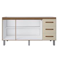 Balcao Para Pia 3 Portas 3 Gavetas 150 Cm Diana Savana Off White Mobbs Savana - 5