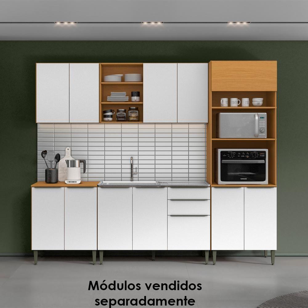 Balcao Para Pia 3 Portas 2 Gavetas 120 Cm Mdf 2006807 Cinamomo Branco Armoveis - 8