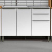 Balcao Para Pia 3 Portas 2 Gavetas 120 Cm Mdf 2006807 Cinamomo Branco Armoveis - 2