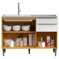 Balcao Para Pia 3 Portas 2 Gavetas 120 Cm Mdf 2006807 Cinamomo Branco Armoveis - 7