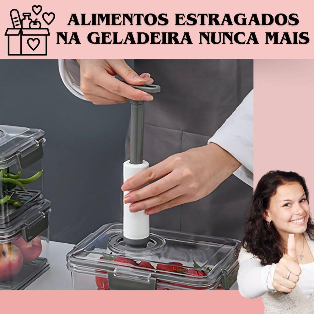 Pote Hermético Com Bomba De Vácuo 1,5 Litros - Cinza - 4