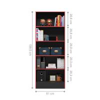 Armário Gamer Hype 3 Nichos 2 Preto Preto Fosco Vermelho - 3