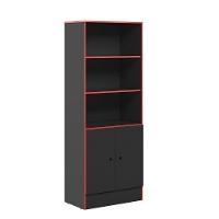 Armário Gamer Hype 3 Nichos 2 Preto Preto Fosco Vermelho - 6