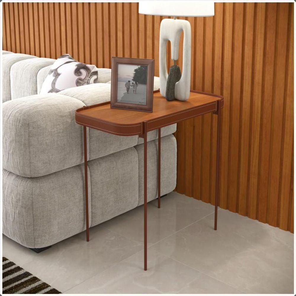 Mesa Lateral Mavi G 70x37 Nature Com Pes Metal Cobre - 1