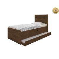 Cama Solteiro Bau Larissa Com Auxiliar Framar Malbec - 3