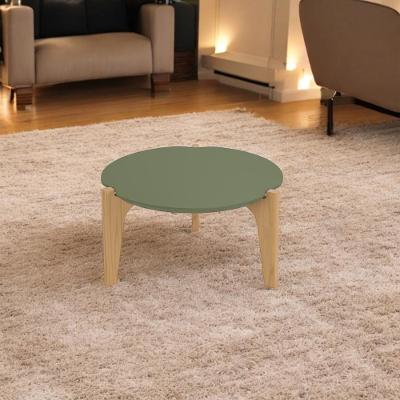 Mesa De Centro Caribe 55cm Para Decoração E Utilidades - Verde Floresta Freijo
