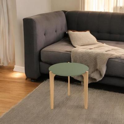 Mesa Lateral Caribe 60cm Suporte Decoração E Utilidades - Verde Floresta Freijo