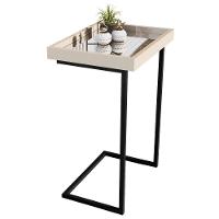 Mesa De Apoio Lateral Sala De Estar 4876 Perola Pé De Ferro Preto - 3