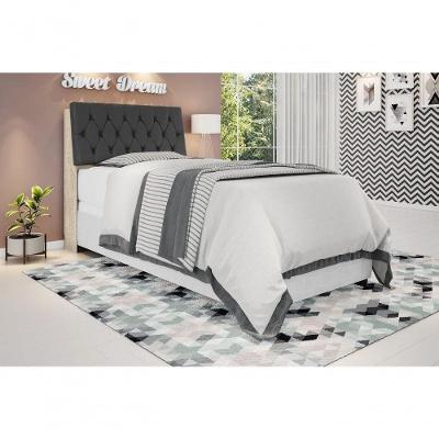 Cabeceira Isis Solteiro Amarula Com Capitonê Preto