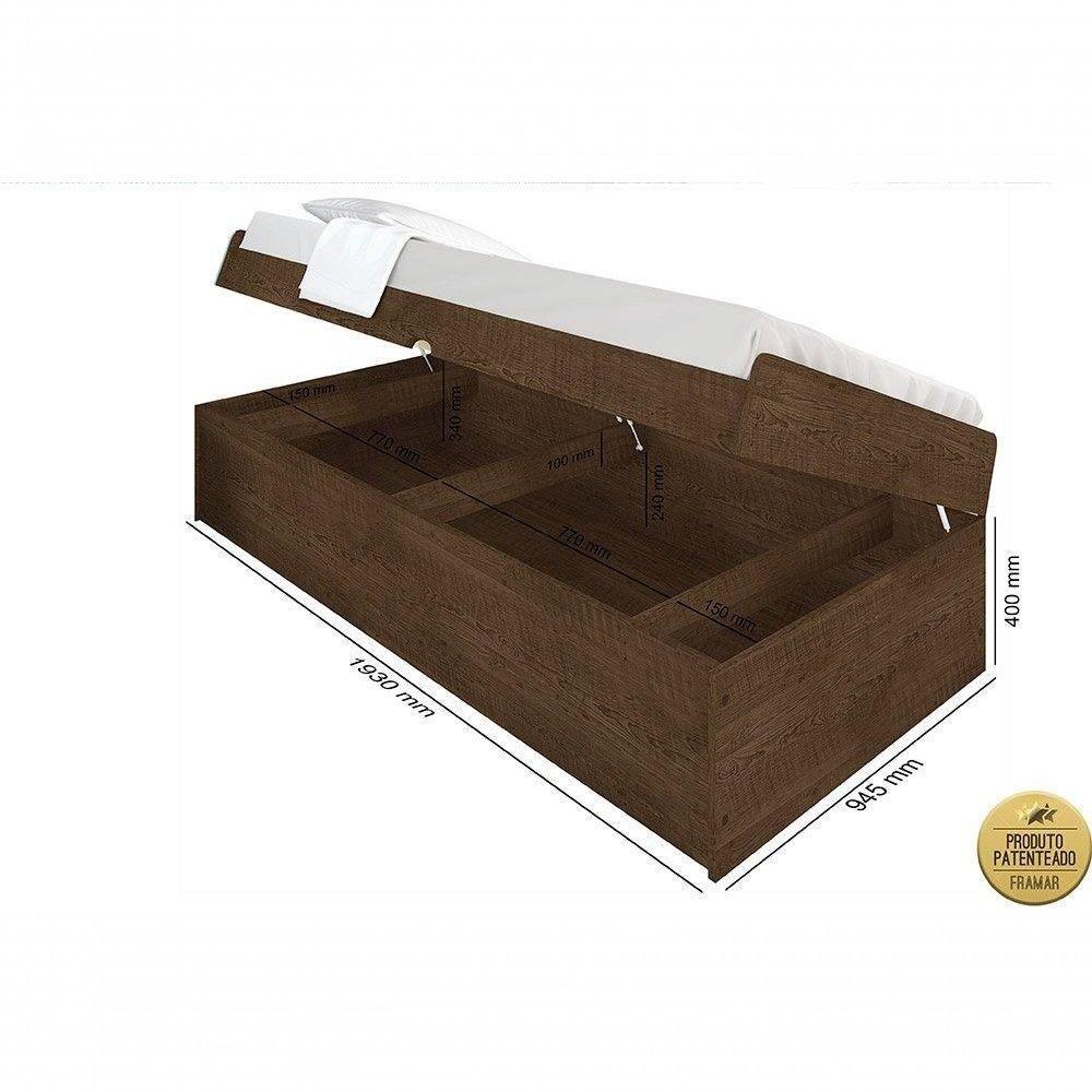 Cama Solteiro Camila Malbec - Framar Móveis - 3