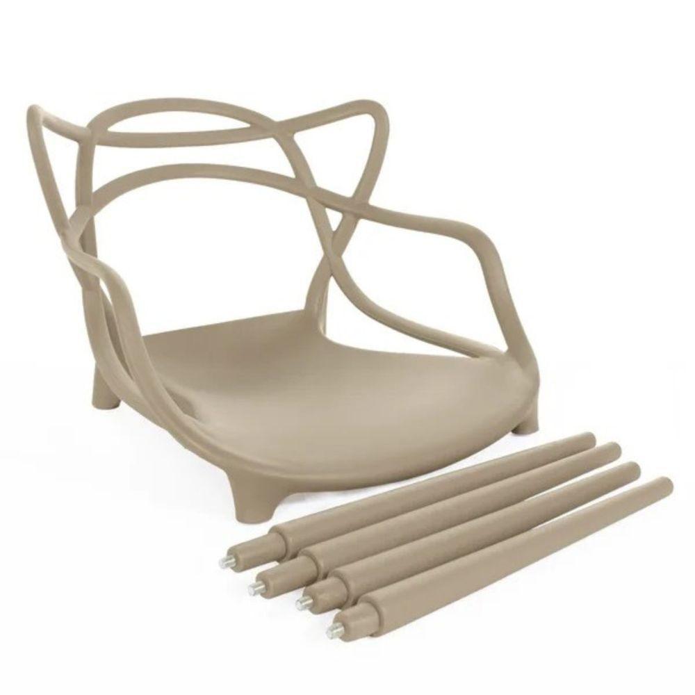 Cadeira Escritório Allegra Escrivaninha Sala Nude - 5