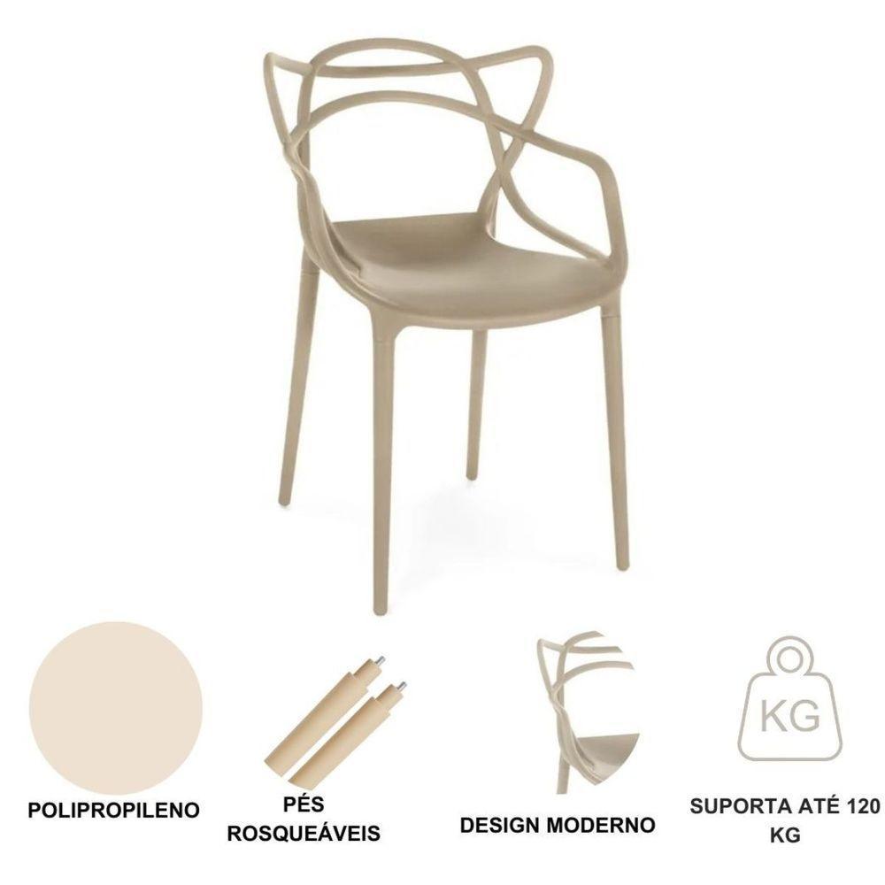 Cadeira Escritório Allegra Escrivaninha Sala Nude - 8