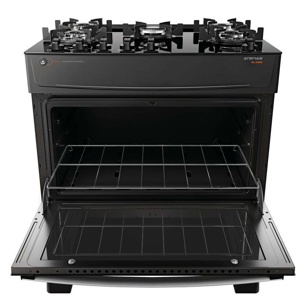 Fogão Atlas 5 Bocas Atenas Glass Com Mesa de Vidro Bivolt Preto - 3