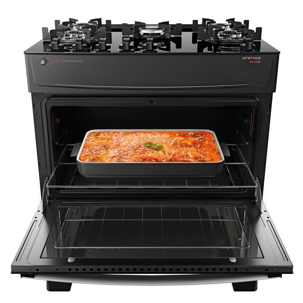 Fogão Atlas 5 Bocas Atenas Glass Com Mesa de Vidro Bivolt Preto - 4