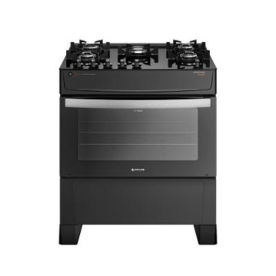Fogão Atlas 5 Bocas Atenas Glass Com Mesa de Vidro Bivolt Preto