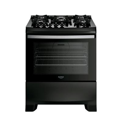 Fogão de Piso 5 Bocas a Gás Dako Supreme Black Glass Mesa de Vidro Temperado Preto Bivolt