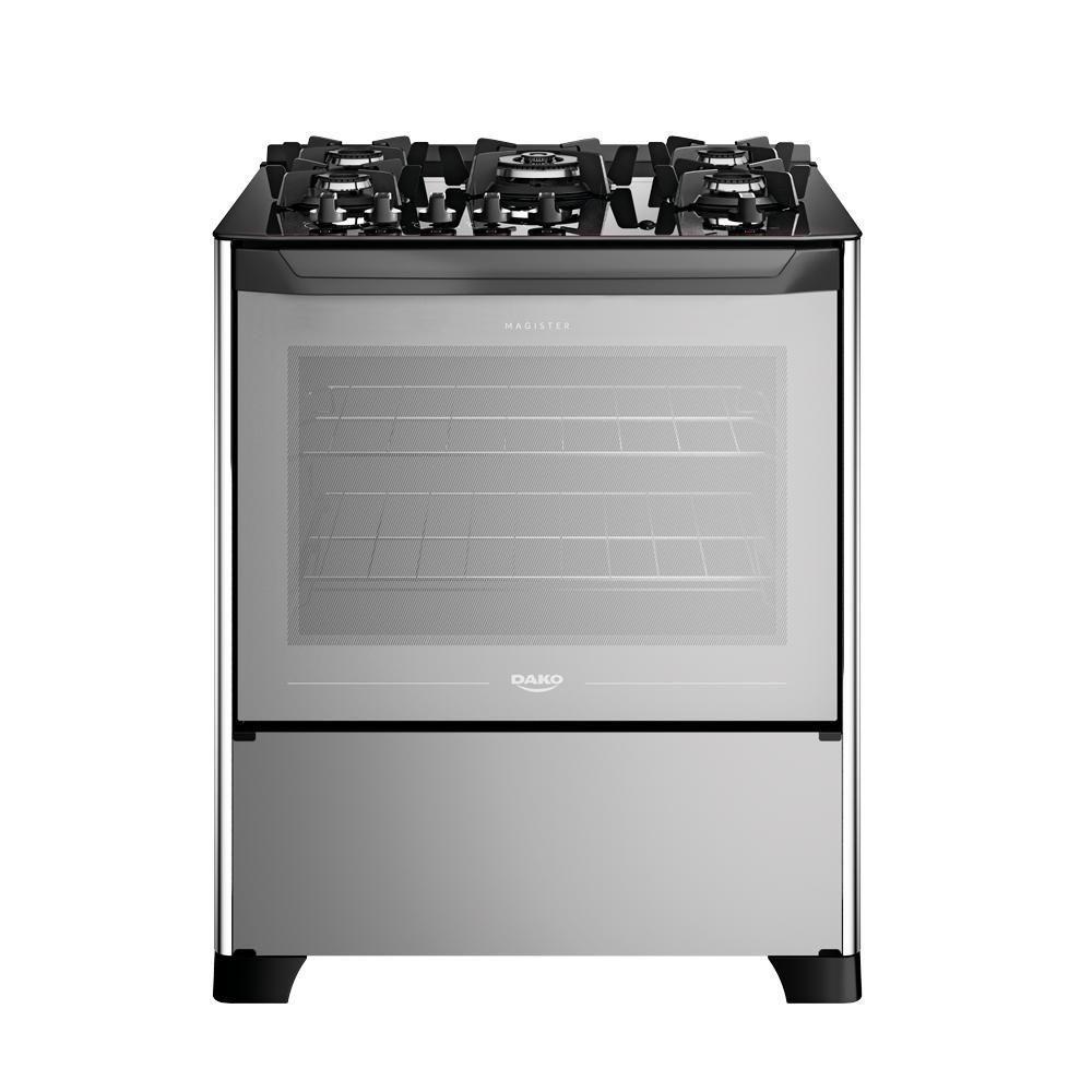 Fogão 5 Bocas Dako Magister Style Mesa de Vidro Preto Bivolt - 1